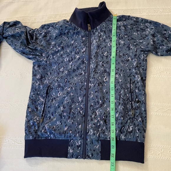 Athleta Brooklyn Bomber Jacket II Navy Blue Camo Full Zip Lined Stretch size XS - Picture 7 of 11